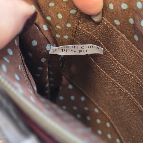 Chala Chevron Cross Burgundy Vegan Leather Mini Crossbody Bag - Picture 12 of 15